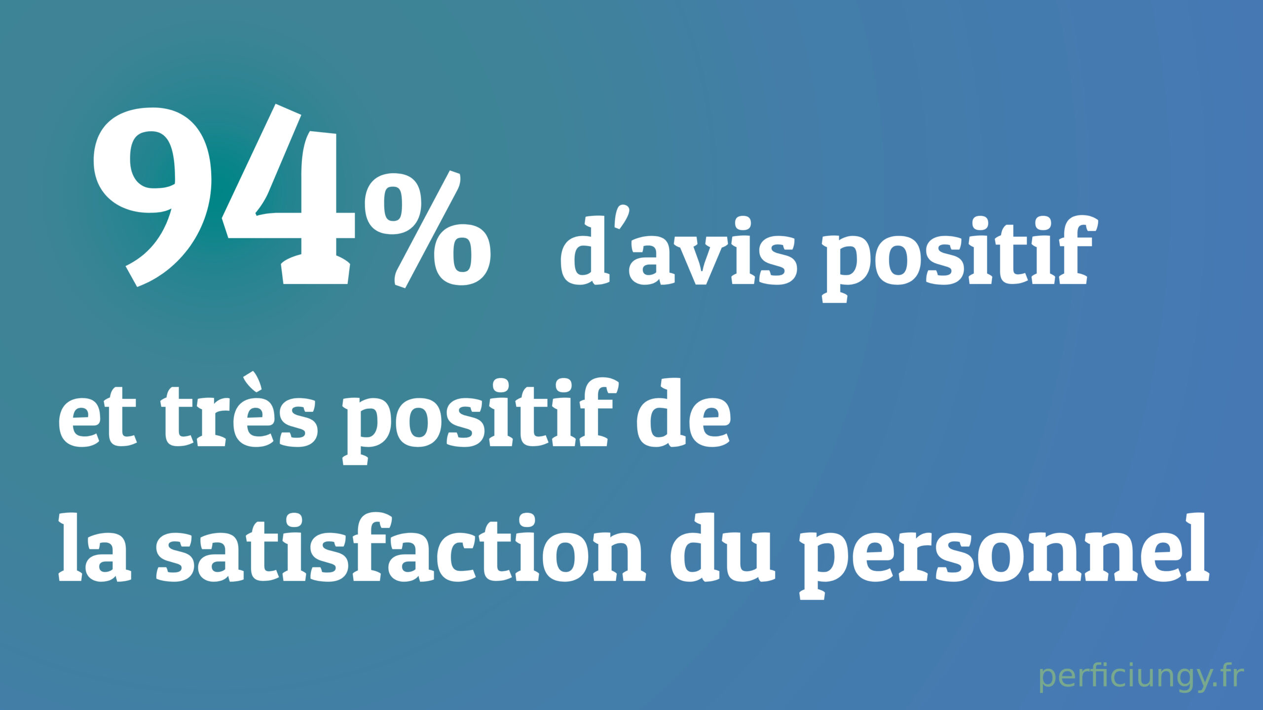 94% D'AVIS POSITIF ET TRÈS POSITIF DE LA SATISFACTION DU PERSONNEL
PERFICIUNGY.FR